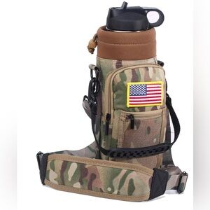 Camo Water Bottle Pouch Carrier